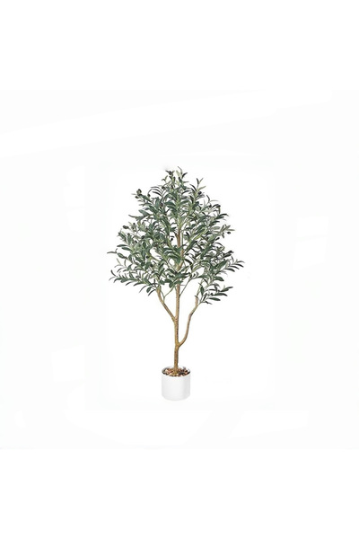 SCHENKERO 120cm (3.9ft) Artificial Olive Tree PE Leaves Faux Olives UV-Resistant Indoor No Watering.