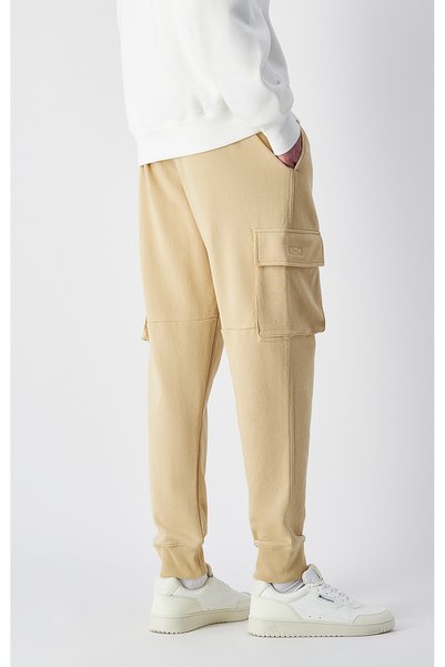 Champion Rib Cuff Cargo Pants Men's Brown Trousers - 220803-Ms091
