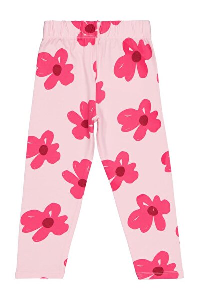 Civil Girls Large Floral Patterned Leggings for Ages 2-5 - Pink 3-4 Years