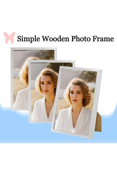 Duomama Set of 3 White 5x7 Glass Picture Frames for Wall & Table Display