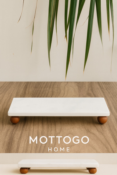 Mottogo Glass Oil Bottle with Marble Stand and 4 Label Options (Olive Oil •Oil •Vinegar •Sauce) -With Marble Base