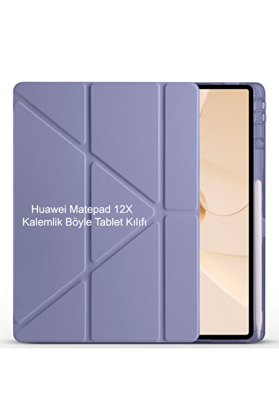 Yesnıce Huawei Matepad 12X 12" Uyumlu Kalemlikli Standlı Uyku Modlu Katlanabi...