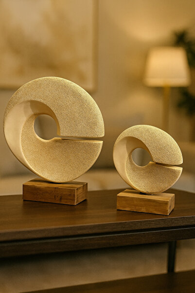 İSHTAR DEKOR DEKORATİF 2'Lİ C AKSESUAR - TRAVERTEN