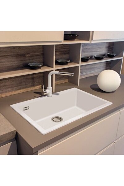 CookingAid Cube ON7610 granite kitchen sink 760×500×200 mm Polar White + Invi...