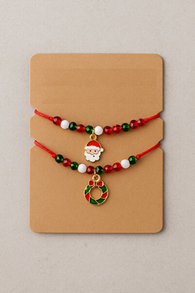 UMA Kids New Year's Themed Charm Beaded Design Bracelet Set - 2 Pieces