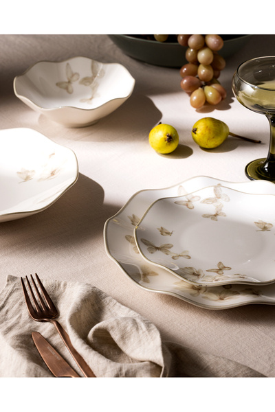 Madame Coco Cielo 6 Kişilik 24 Parça Yemek Takımı - Bej
