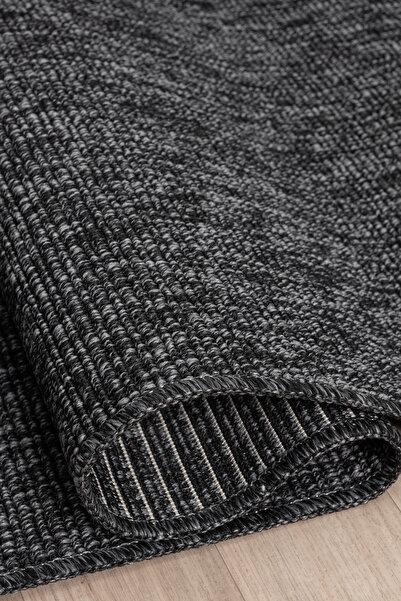 Colore Home Jute Straw Anthracite Knitted Non-Slip Base Washable Sisal Carpet Jute Runner