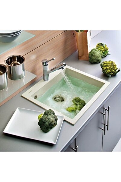 CookingAid Cube Granite Kitchen Sink ON5610 560x500x200mm Ivory (Jasmine) + I...