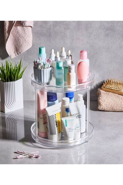 Pazarika 2-spratni rotirajući organizator za kupatilo – stalak za kozmetiku i...