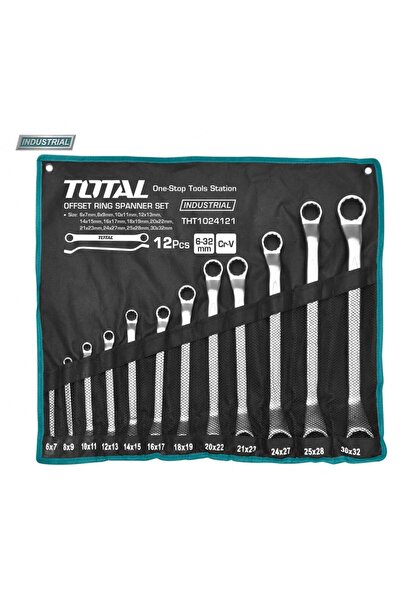TOTAL Set 12 chei inelare cu cot Industrial - 6-32mm