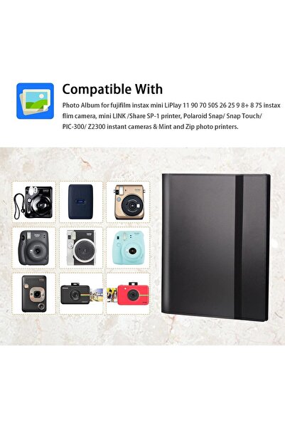 U-HOOME ألبوم صور صغير بزاوية 360 درجة لكاميرات Instax/Polaroid - يتسع لـ 360...