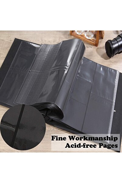 X SPRING Photo Album 4x6 Inch, 600-Picture Capacity, PU Leather (Small Leaf Gold)