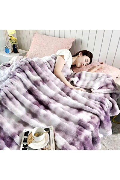 Truva Grup Fluffy Blanket Double Bed 200x230 cm – Faux Rabbit Fur, Ultra Soft