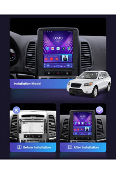 NAVI-ABC Tesla-style Navigation for Hyundai Santa Fe IX45 (2006-2012) 9.7" 2GB 32GB Octa-Core 4G