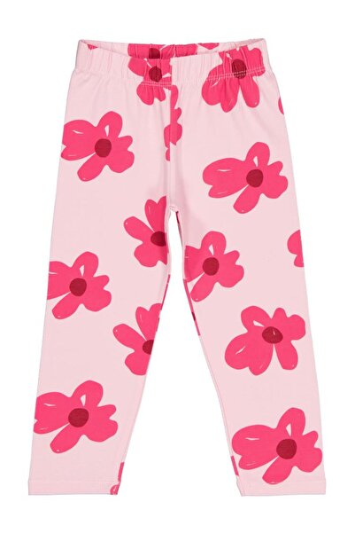 Civil Girls Large Floral Patterned Leggings for Ages 2-5 - Pink 3-4 Years