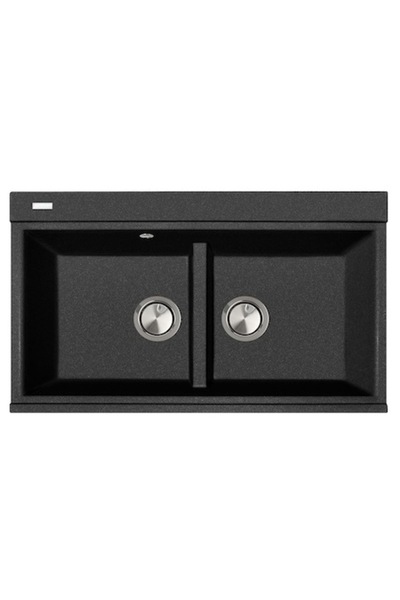 CookingAid Kinga LX8620 Double Granite Kitchen Sink 860x510x235mm Black Metal...