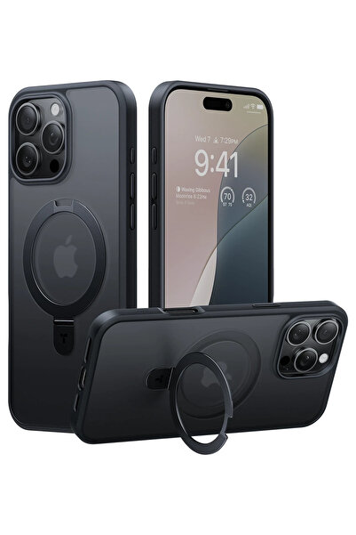 TORRAS iPhone 16 Pro O Stand Serisi Magsafe Kılıf - Titan Gri