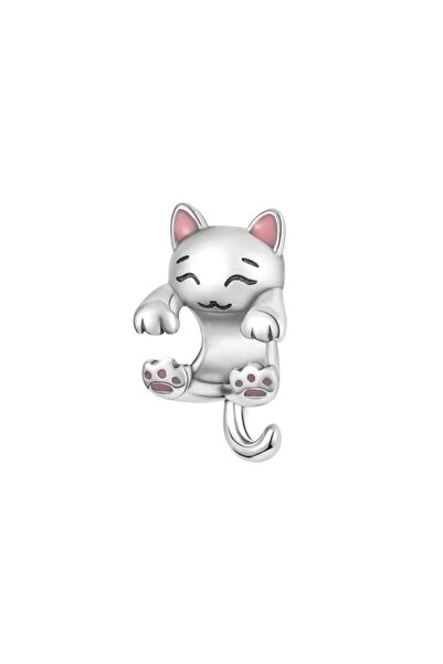 CERENY.CO Bilekliğe Sarılan Kedi Charm 925 Ayar Gümüş