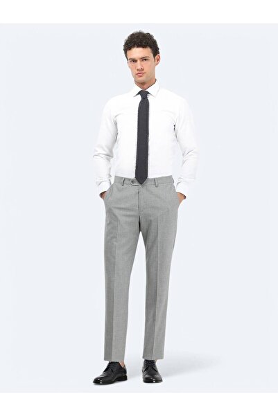 Kip White Plain Slim Fit Woven Classic Cotton Blended Shirt