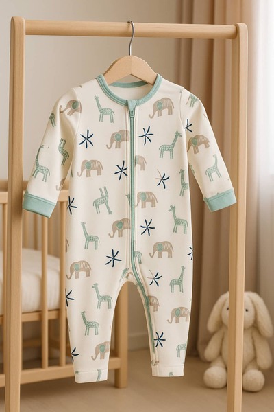 KapsülBebek 100% cotton zippered overalls