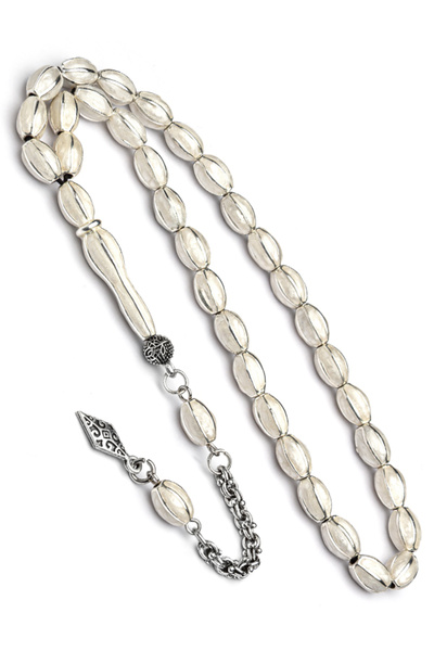 OTTOTESBİH Rozariu din metal cu design special alb argintiu 41Gr 6x9mm