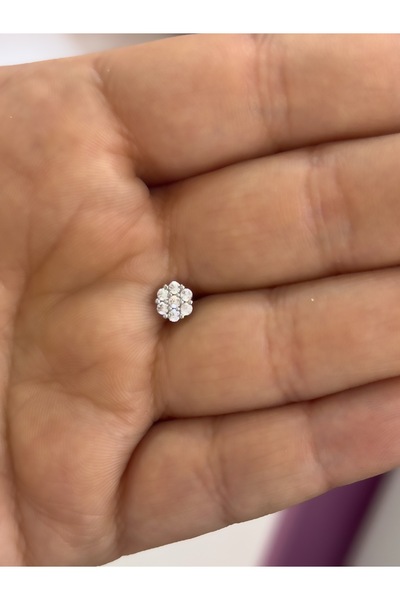 Hicrans Takı KÜÇÜK TAŞLI YUVARLAK MODEL HELİX TRAGUS ÇELİK PİERCİNG KÜPE