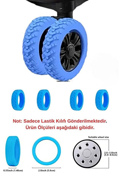 MixmioLife Valiz ve Ofis Sandalyesi Tekerlek Kılıfı Sessiz Silikon Koruyucu K...