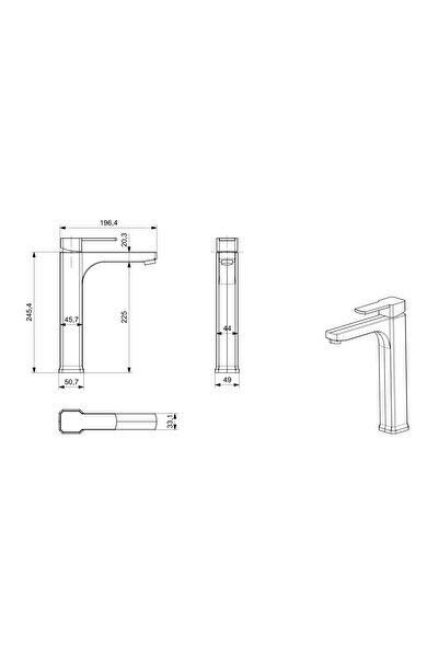 KAREN BANYO Robin Çanak Lavabo Bataryası, Chrome, Cisa-49019