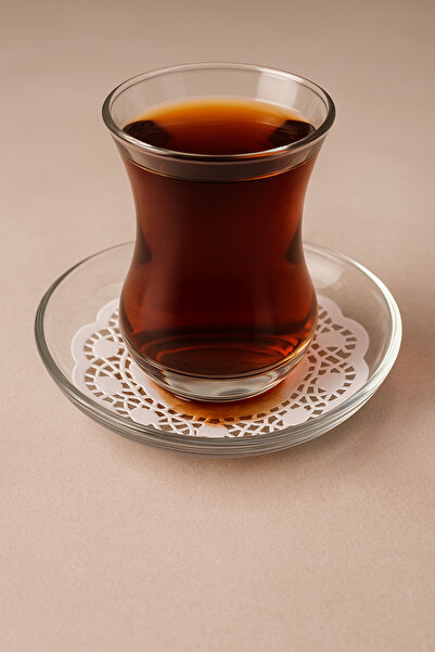 Özkan Ambalaj Temizlik 100 Pieces of 9 cm Lace Paper Coasters for Tea Cups, Paper Cup Coasters, Presentation Paper