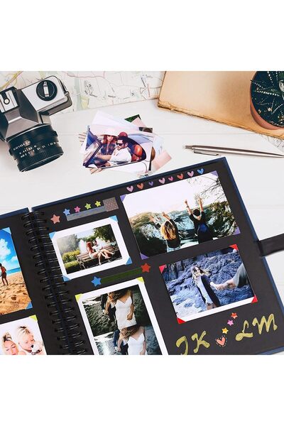 X SPRING Scrapbook Album, Black 80-Page Hardcover 12x12 Photo Album with Acid-Free Pages