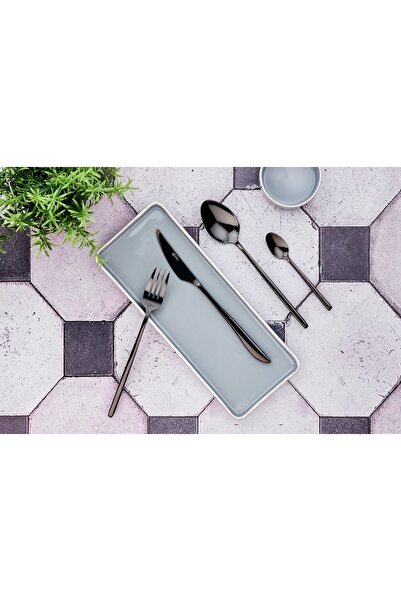 BJORN Set of 6 OLAF coffee spoons, stainless steel, refined design, glossy black