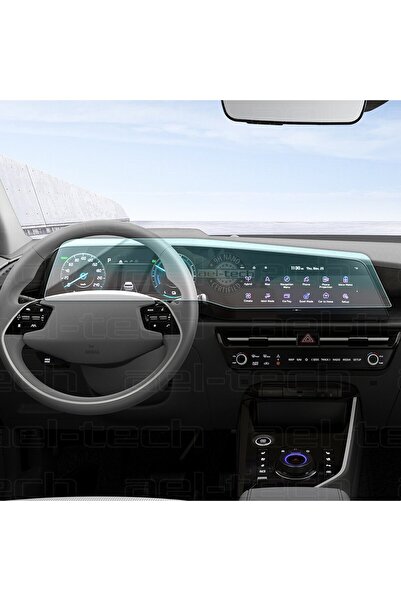 ael-tech واقي شاشة نانو 9h متوافق مع نظام الملاحة والعدادات الرقمية لسيارة كيا نيرو 2023/2024
