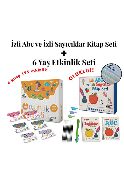 akademik zeka 6 Yaş Etkinlik Seti (6 Kitap 203 Etkinlik)- İzli Abc ve Sayıcıklar Kitabları Oluklu Seti
