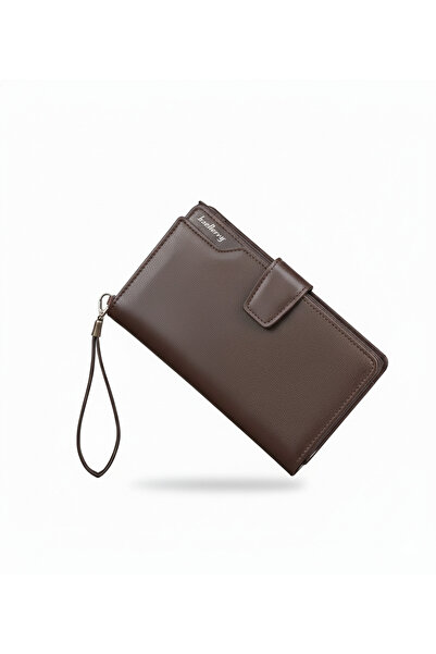 OEM Multifunctional men's wallet, business clutch, casual style, long brown zipper