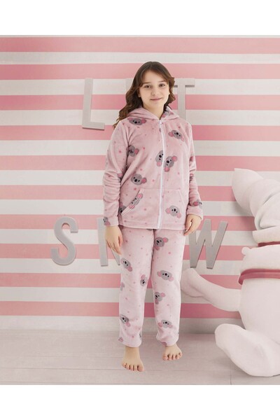 Aydoğan Fleece Pajamas for Girls, Set 240523 Lilac