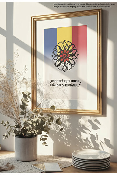 21mxm Canvas Poster with Romanian Patriotic Quote – Unframed on Matte Canvas - Dorul Si Romanul