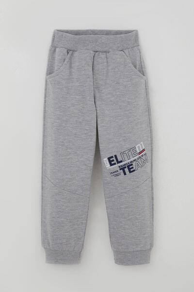 Breeze Boy's Tracksuit Set, Lettering Printed Sleeves, Color Block Ages 3-7, Gray Melange