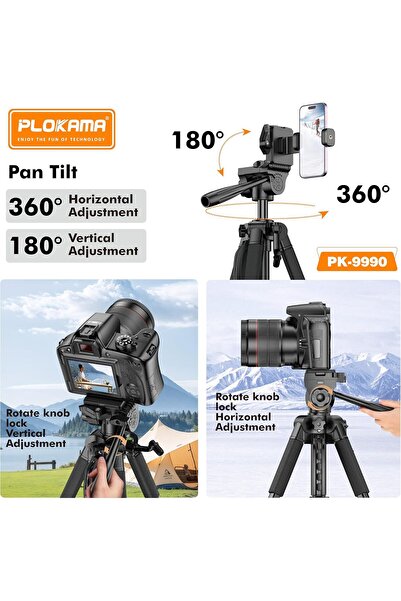 PLOKAMA 180cm Multifunctional Tripod (360° rotation)