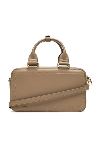 Calvin Klein Women's Zipper Closure Leather Ck Pattern Interior Compartment Brown Shoulder Bag Lv04F3411G-Vfu