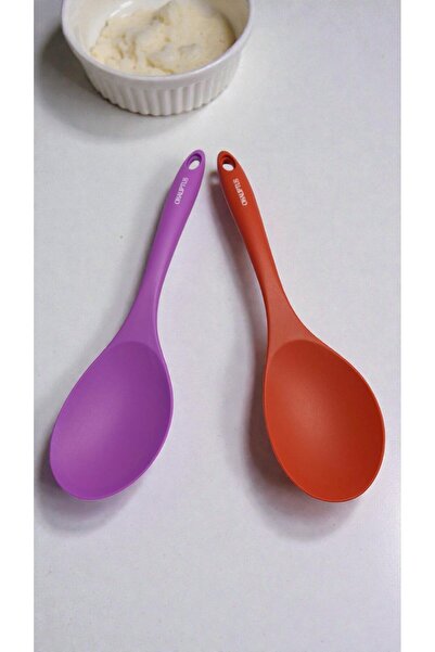 Manosta (قطعتان) ملعقة تقديم كبيرة مقاومة للحرارة مقاس 30 سم - ملعقة طعام من السيليكون غير قابلة للالتصاق ومقاومة للحريق ذات طرف صلب