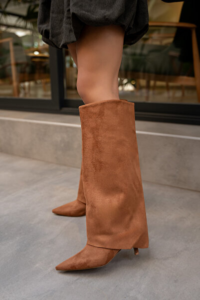 LAMİNTA Γυναικείες μπότες Jerry Taba Suede με λεπτομέρεια γυναικείων κολάν