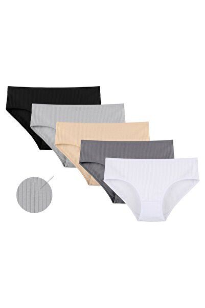 Donella Pachet de 5 chiloți pentru femei Medium Basen material reiat Cotton material elastic 3123PD2