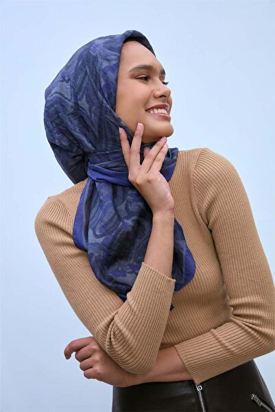 Silk Home وشاح فيسكوز فيلورا بنمط أرجواني-أنثراسيت مضاد للانزلاق 90×90