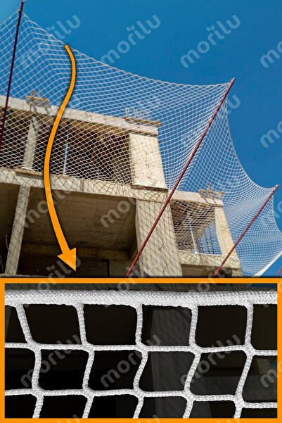 Morilu İnşaat Güvenlik Perdesi- 5 cm Göz 6 mm İp - Merdiven Güvenlik Ağı PERDESİ - Depo Emniyet Filesi