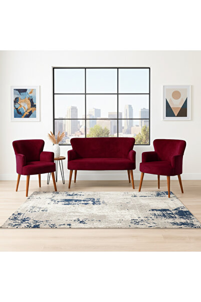 Azra Mobilya Roma Çay Seti Koltuk Takımı | Babyface Kumaş | 2 Berjer + 1 İkil...