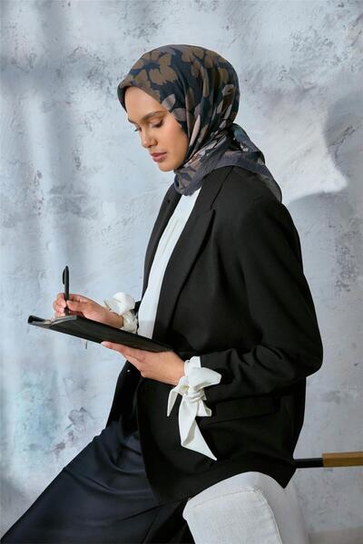 Silk Home Eșarfă din amestec de viscoză Velora, antracit-albastru închis în t...