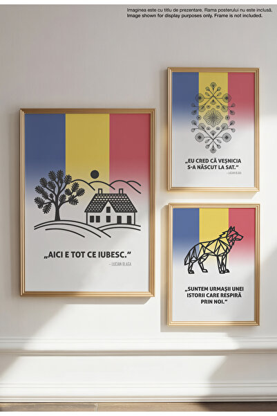 21mxm Romanian Patriotic Quote Canvas Poster – Unframed on Matte Canvas - This Is All I Love