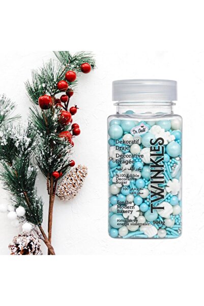 EFE PASTACILIK Açık Mavi Pasta – Cupcake Süsleme Şekeri 100 g | Yılbaşı Konseptli Dekor Şekeri