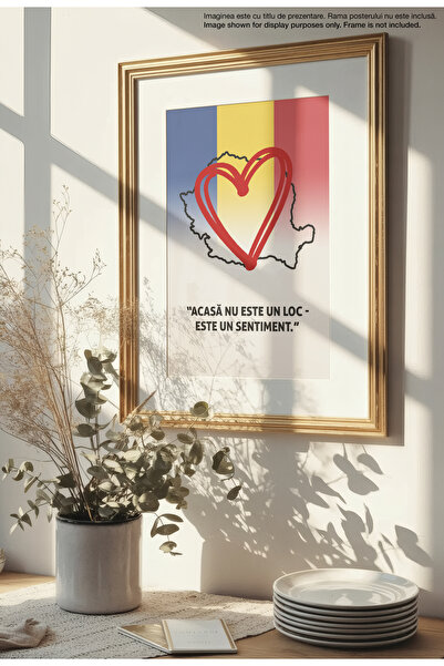 21mxm Romanian Patriotic Quote Canvas Poster – Unframed on Matte Canvas - Home Is a Feeling