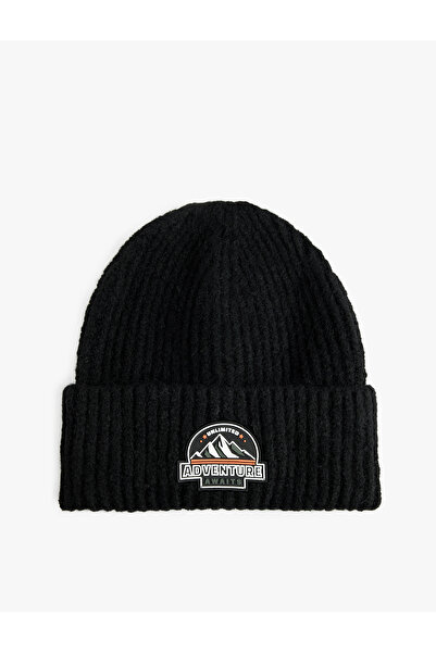 Koton Layered Beret with Print Detail